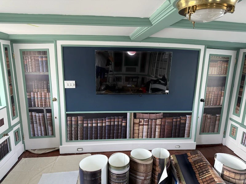 Residential wallpaper installation in Maryland home